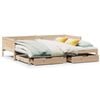 vidaXL Slaapbank met onderschuifbed en lades zonder matras 90x190 cm