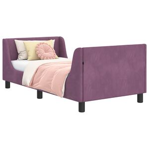 vidaXL Bedframe voor kinderen met hoofdbord Paars 80 x 160 cm Fluweel
