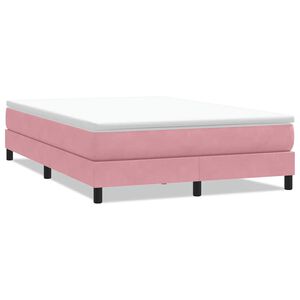 vidaXL Boxspring zonder matras fluweel roze 160x220 cm
