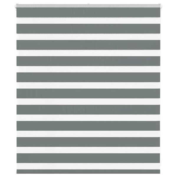 vidaXL Zebra rolgordijn 130x100 cm stofbreedte 125,9 cm donkergrijs