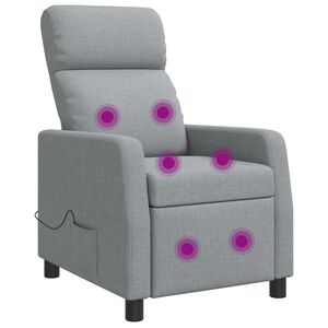 vidaXL Massage Recliner Lichtgrijs Stof