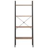 vidaXL Ladderrek met 4 schappen 56x35x140 cm donkerbruin en zwart
