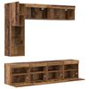 vidaXL TV-kast met LED Wandgemonteerd 7 pcs Oudhout Bewerkt hout