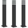 vidaXL Buitenvloerlampen 3 st met stopcontact 80 cm aluminium zwart