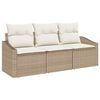 vidaXL Bankstel 3 st Beige poly rattan