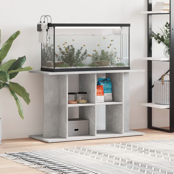 vidaXL Aquariumstandaard Betongrijs 100x40x60 cm Bewerkt hout