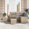 vidaXL Tuin Sofa Set met kussen 8 pcs Beige en Licht Grijs poly rattan