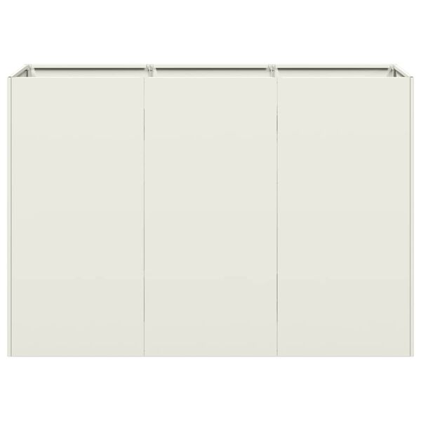 vidaXL Plantenbak 120x40x80 cm koudgewalst staal wit