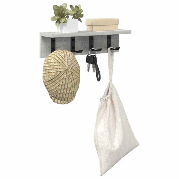 vidaXL Wandgemonteerde kapstok Beton Grijs 40 x 10,5 x 10,5 cm