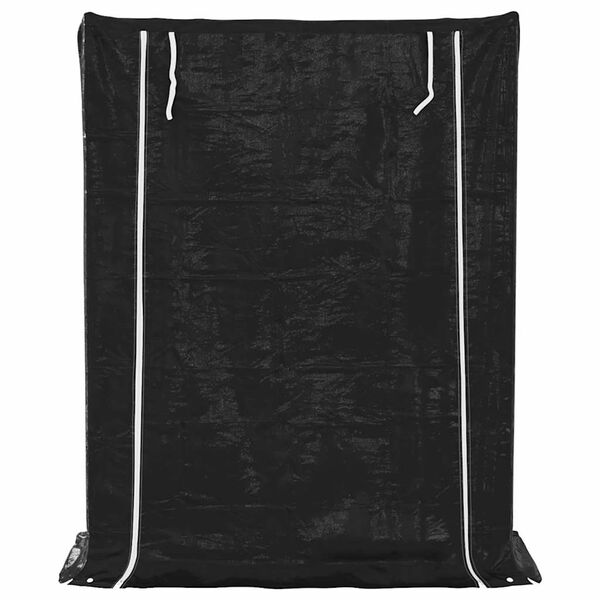 vidaXL Haardhoutrek met regenhoes 150x60x200 cm gegalvaniseerd staal