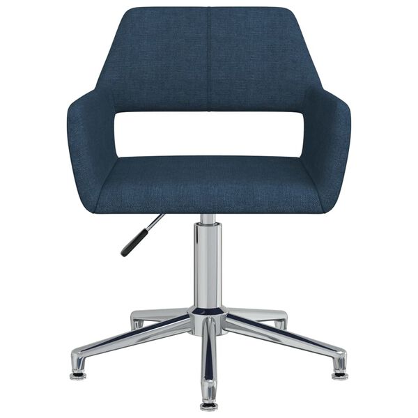 vidaXL Eetkamerstoelen 2 st draaibaar stof blauw