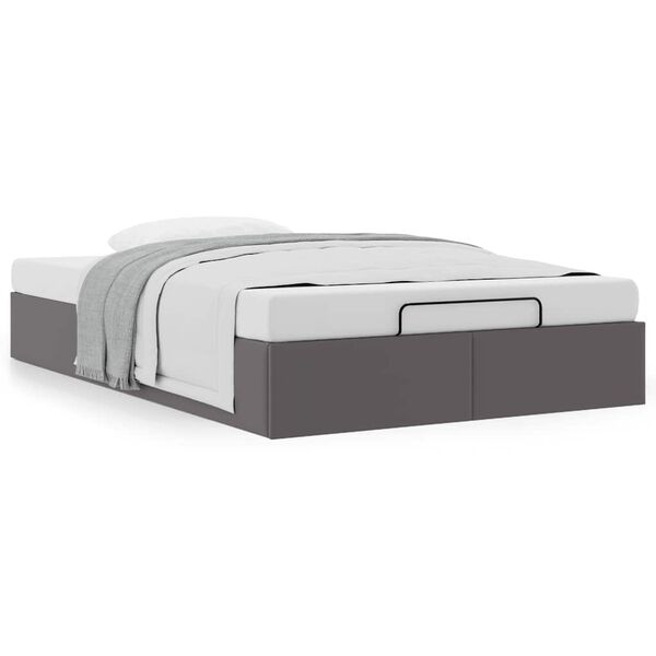 vidaXL Bedframe zonder matras 120x190 cm kunstleer grijs