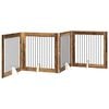 vidaXL Opvouwbaar hondenhek met standaards 4 st Oud hout 401 cm