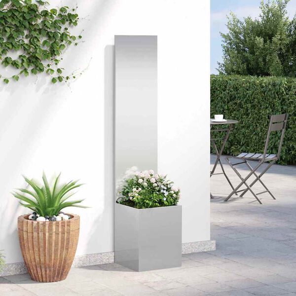 vidaXL Tuin Privacy Screen Fretwerk Zilver 32 x 140 cm Roestvrij staal
