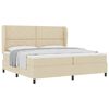 vidaXL Boxspring bed met matras met hoofdeinde Cr&egrave;me 200 x 200 cm Stof