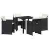 vidaXL Tuin eettafelset 5 st Zwart poly rattan