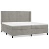 vidaXL Boxspring met matras fluweel lichtgrijs 200x200 cm