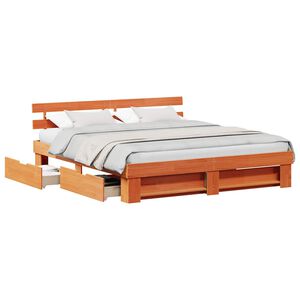 vidaXL Bedframe met lade Wasbruin 180 x 200 cm Massief grenenhout