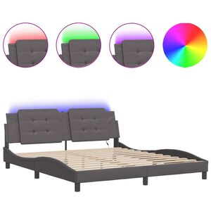 vidaXL Bedframe met LED zonder matras "Zadar" zwart 180x200 cm