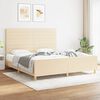 vidaXL Bedframe zonder matras stof cr&egrave;mekleurig 180x200 cm