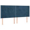 vidaXL Hoofdbord LED 163x16x118/128 cm fluweel donkerblauw