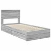 vidaXL Opslag bed met hoofdeinde Grijs Sonoma 90 x 200 cm Bewerkt hout
