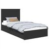 vidaXL Opslag bed met hoofdeinde Zwart 100 x 200 cm Bewerkt hout