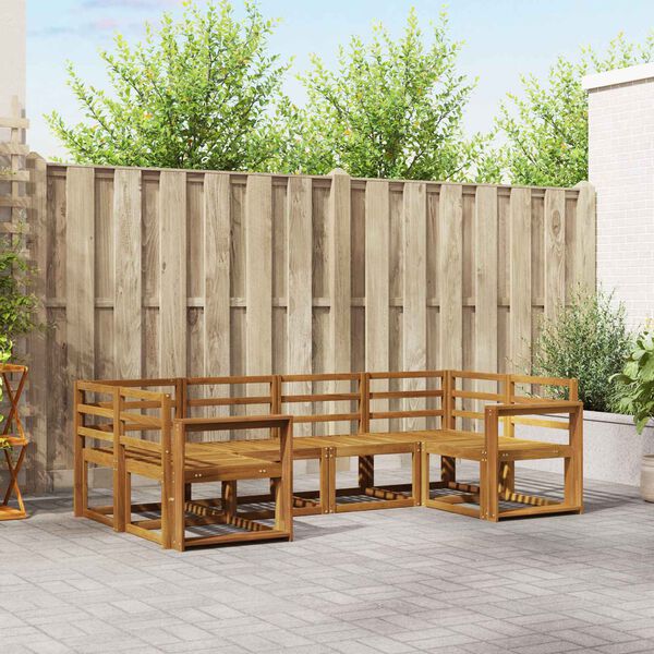 vidaXL Buiten bankenset 6 pcs Naturel Massief Acaciahout