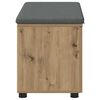 vidaXL Halbank met kussen met opslag Artisan Eiken 80 x 46 x 46 cm