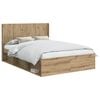 vidaXL Bedframe met opbergruimte en hoofdbord Artisanaal eiken