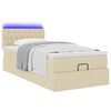 vidaXL Ottoman bed met matras en LED's 90x190cm stof cr&egrave;mekleurig