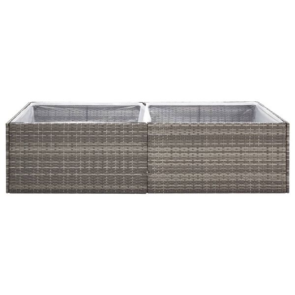 vidaXL Plantenbak 157x80x40 cm poly rattan grijs