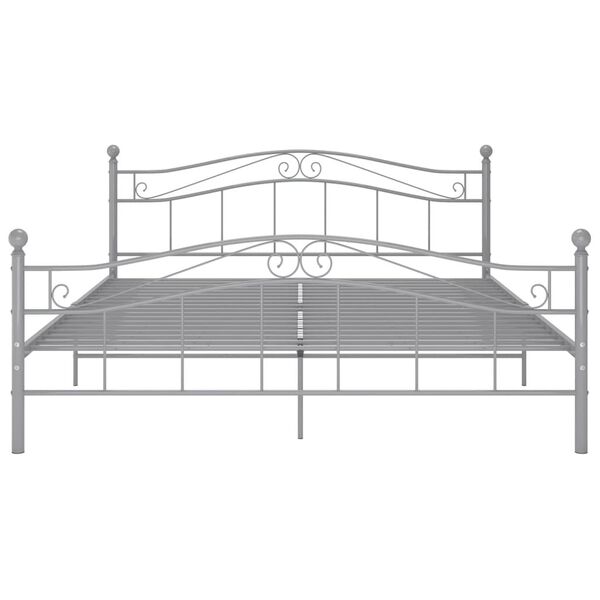 vidaXL Bedframe zonder matras metaal grijs 140x200 cm
