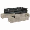 vidaXL Tuinbankenset 7 st Lichtgrijs poly rattan