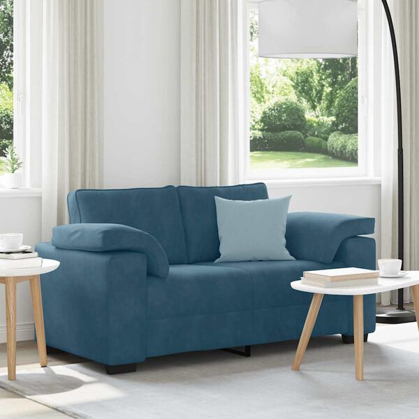vidaXL Loveseat Sofa Blauw 160x77x82 cm Fluweel