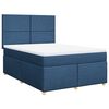 vidaXL Boxspring met matras stof blauw 160x200 cm
