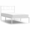 vidaXL Bedframe met hoofdbord metaal wit 90x190 cm