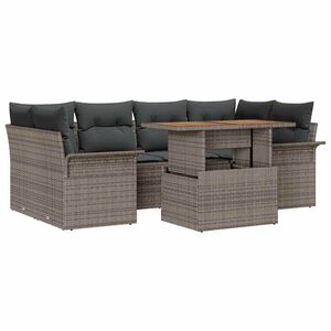 vidaXL Tuin Sofa Set met kussen 7 pcs Grijs