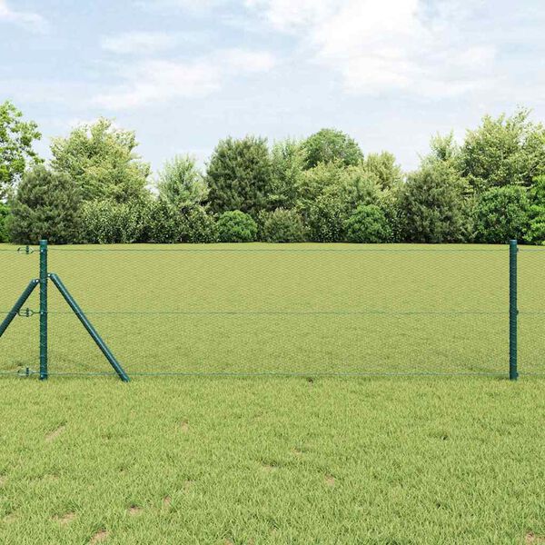 vidaXL Afrasteringspaal Groen 50 x 0,6 m (13 mm gaas) Staal en PVC