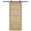 vidaXL Schuifdeur 93 x 211 cm Bewerkt hout Naturel en Zwart