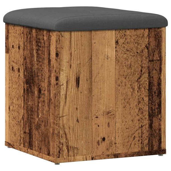 vidaXL Opbergbank 42x42x45 cm bewerkt hout oud houtkleurig