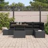 vidaXL Tuin Sofa Set met opslag 6 pcs Zwart Poly riet