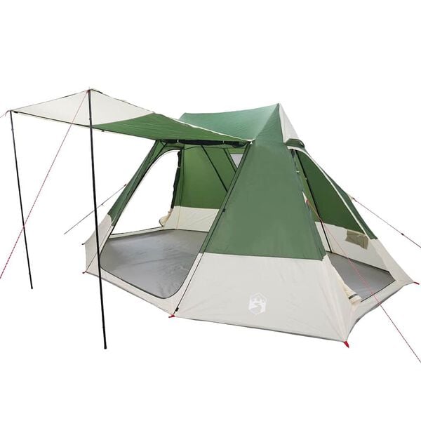 vidaXL Camping Tent met dak met opslag Groen 482 x 360 x 227 cm taft