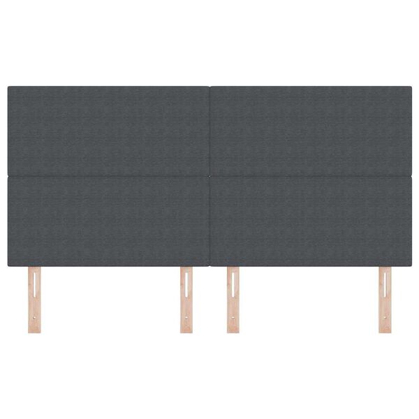 vidaXL Hoofdbord met hoofdeinde Donkergrijs 180 cm Nep Leer