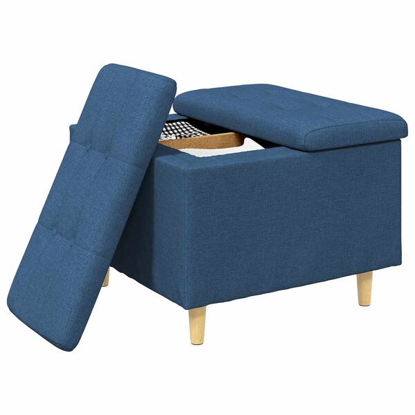 vidaXL Knopkruk met kussen Blauw 60 x 60 x 45 cm Stof