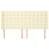 vidaXL Hoofdbord met randen 203x16x118/128 cm kunstleer cr&egrave;mekleurig