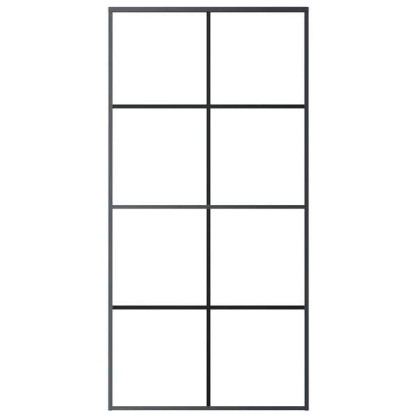 vidaXL Schuifdeur 102,5x205 cm ESG-glas en aluminium zwart