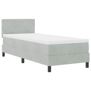vidaXL LED Box Spring Bed Lichtgrijs 80 x 200 cm Fluweel