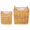 vidaXL Plantenmand met opslag GENDT 2 st Natuurlijk Bruin Kubu Rattan