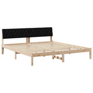 vidaXL Bedframe Bruin en zwart 180 x 200 cm Massief grenenhout